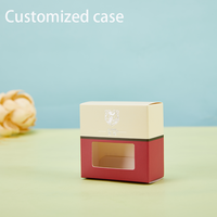 Caja de papel brillante con logotipo impreso en lámina dorada de tamaño personalizado, de alta calidad, con ventana y cierre tipo tuck end, para embalaje de regalo de productos de cuidado de la piel y cosméticos.