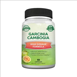 Etiqueta personalizada Garcinia Cambogia Cápsulas Fórmula de dosificación alta Apoya los niveles de energía, proporciona propiedades antioxidantes