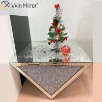 Table d'appoint en bois concassé WXWF-711, table basse moderne effet diamant, ensemble pour salon – Approvisionnement direct usine