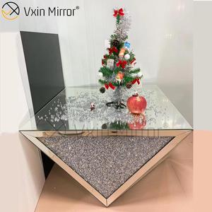 Nhà Máy Cung Cấp WXWF-711 Nghiền Gỗ Kim Cương Bảng Bên Hiện Đại Gương Kim Cương Bàn Cà Phê Đặt Cho Phòng Khách - Product Image 5