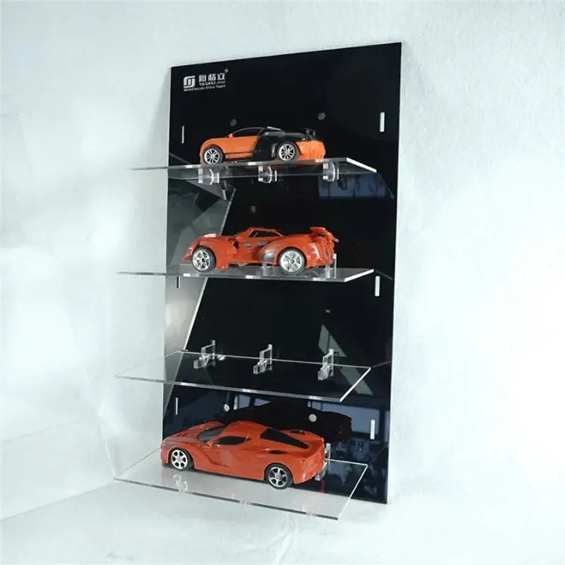 Premium quality 4-tier custom transparent acrylic model car display showcase for model car collectors
