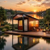 Casa Modular Prefabricada de Lujo Lista para Enviar, Textura de Madera, Garantía de 2 Años, Soluciones Totales para Proyectos de Resorts Turísticos