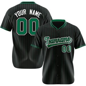 Maillot de baseball personnalisé à rayures fines, nom et numéro personnalisés, unisexe, adulte, anti-humidité, sublimé, uniforme d'équipe - Product Image 1