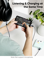 Câble audio USB-C tressé 2-en-1 de qualité supérieure avec charge rapide 18W et son Hi-Fi – Vente en gros