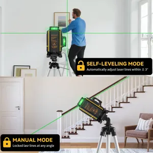 Misuratore di <span class=keywords><strong>livello</strong></span> industriale e artigianale Cordless <span class=keywords><strong>professionale</strong></span> per l'edilizia leggera 360 ° Set di livelli <span class=keywords><strong>Laser</strong></span> a luce verde - Product Image 5
