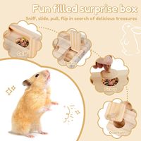 Jouet de forrage en bois massif pour hamsters, distributeur de friandises multi-trous, jeu interactif qui soulage l'ennui pour les hamsters et les petits rongeurs