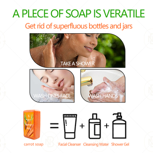 Sapone Artigianale al Burro di Karité Solido Antibatterico ANTI ACNE con Carota <span class=keywords><strong>e</strong></span> Logo - Product Image 3