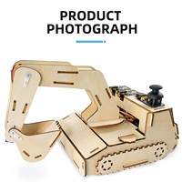 Education STEM Programming DIY Excavator Learning Kit Kit de composants électroniques en bois pour Microbit