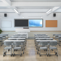 Bureau et chaise double pour lycée en gros avec plateau en MDF