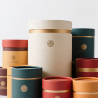 Tube en carton kraft écologique personnalisé avec logo, motif rond naturel, pour baume à lèvres et parfum