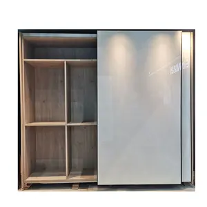 Customized Aluminium Profile White Paint Glass Sliding Wardrobe Door