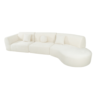 Ensemble de canapés sectionnels incurvés modernes et convertibles avec mousse haute densité et chaise longue pour appartement et hôtel - Product Image 4