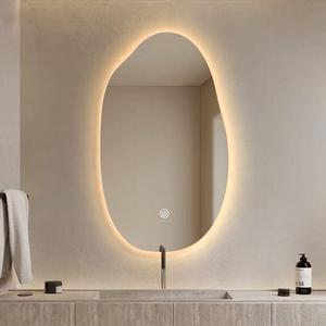 Espejo Inteligente con Forma de Gota de Agua, Clasificación IP44, <span class=keywords><strong>Diseño</strong></span> Moderno, Pantalla Táctil LED, Espejo de Maquillaje <span class=keywords><strong>para</strong></span> <span class=keywords><strong>Baño</strong></span> de Hotel con Luz - Product Image 3