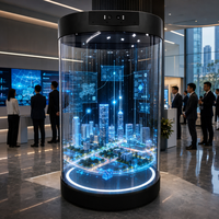 Layar Silinder Holografik 360 Derajat AI Digital Human 3D Holobox Tabung Holo Transparan untuk Penggunaan Museum, Ritel, Acara, dan Komersial