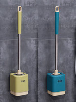 Ensemble de brosses de toilette pour salle de bain, en acier inoxydable, avec manche long, support mural, brosse manuelle pour un nettoyage en profondeur
