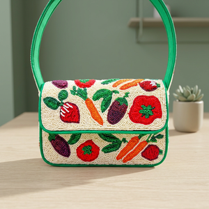 Bolso de Hombro de Lujo Estilo Bohemio con Cuentas Geométricas de 10 Pulgadas para Mujer, Hecho a Mano, para Fiestas Nocturnas, Ecológico, con Cierre Magnético - Product Image 1