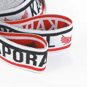 Individuelles Markenprägung gestrickt Logo-Design Jacquard elastisches Seilband Riemen für Damenunterwäsche elastisches Band für Boxer-Taillen
