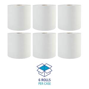 Serviettes en rouleau universelles Boardwalk 17GREEN 8"x800ft, lot de 6 rouleaux, serviettes de nettoyage vertes Boardwalk 17GREEN, blanc naturel - Product Image 4