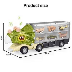 Friction <span class=keywords><strong>dinosaure</strong></span> Transport <span class=keywords><strong>transporteur</strong></span> <span class=keywords><strong>camion</strong></span> jouet enfants Double face stockage Dino voiture Transport <span class=keywords><strong>camion</strong></span> jouer ensemble avec lumières et musique - Product Image 5