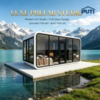 Cabane moderne Apple de 26 m², maison préfabriquée modulaire avec cuisine et salle de bain, prête pour une utilisation hôtelière