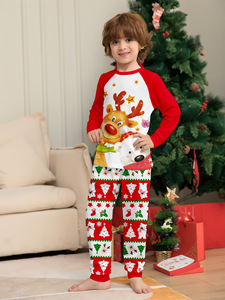 Haute qualité enfants hiver pyjamas vêtements de nuit de noël père noël imprimé respirant garçons filles pyjamas - Product Image 4