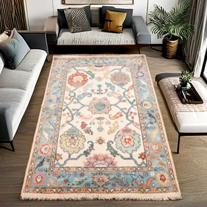 พรมตุรกีทำด้วยมือสไตล์ทันสมัยทำด้วยมือขนสัตว์บริสุทธิ์ติดทนนานนอตสวยงามห้องครัวสำนักงานปิกนิกใช้สำหรับบ้านโรงแรม - Product Image 1