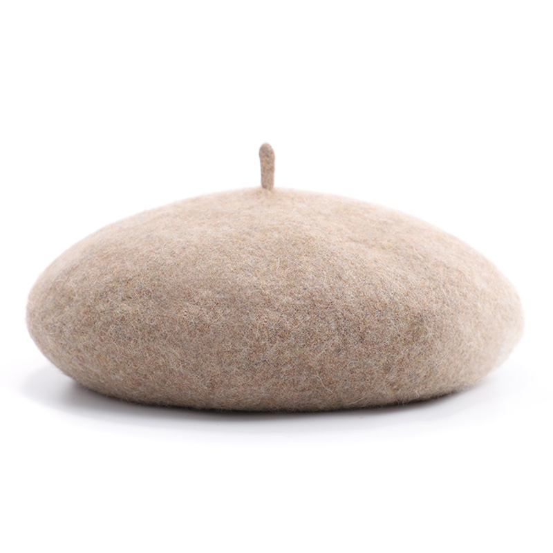 Высококачественный Однотонный женский красивый шерстяной берет теплая шапка