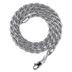 Hot di Alta Qualità 3 millimetri 18 Inch 100% 925 gioielli In Argento Sterling <span class=keywords><strong>Collana</strong></span> Della Catena Della <span class=keywords><strong>Corda</strong></span> Per Le Donne Uomini Oro Argento monili di modo del Regalo - Product Image 4