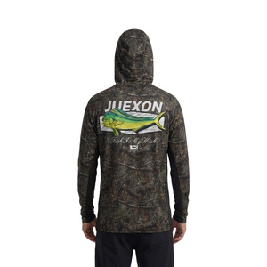 Sweat à capuche de chasse et de pêche pour <span class=keywords><strong>homme</strong></span> Dark Mossy Oak Camo - Couverture intégrale du visage UPF 50+ Imperméable Coupe-vent Respirant 100% polyester - Product Image 3