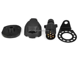 OEM kabel adaptor & soket 7 pin Trailer Plug konektor soket 7way braket untuk Caravan penarik Towbar hitam Mounting Bracket