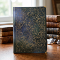 Carnet à couverture rigide en PU vintage sur mesure |   Journal d'écriture à pages vierges, carnet personnalisé |   Logo personnalisé en couleur, en relief 3D