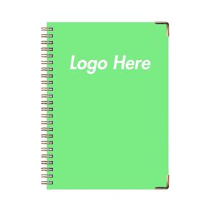 Carnet spirale A5 personnalisé, 100 feuilles, fermeture élastique, coins métalliques de protection, planification financière, suivi des habitudes, vente en gros - Product Image 1