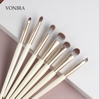 Ensemble de 12 pinceaux de maquillage professionnels dorés Vonira Beauty avec pinceaux pour poudre, contour, fond de teint, fard à paupières, lèvres, sourcils