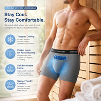 Calzoncillos bóxer con bolsa de hielo refrescante para hombre, ropa interior térmica, tela tecnológica a prueba de sauna, ajuste flexible, bolsillo ergonómico