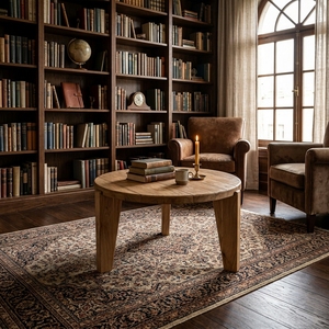 The Anya <b>Round</b> Coffee <b>Table</b> measures 60 cm in diameter, featuring a sleek design that combines elegance and functionality. - Product Image 3