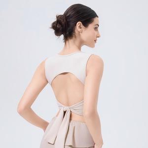 Wholesale Square Neck Longline Sports Tank <b>Top</b> Women <b>Back</b> Hollow Out Padded Yoga Vest Gym Slim Fit Pilates Workout Activewear - Product Image 2