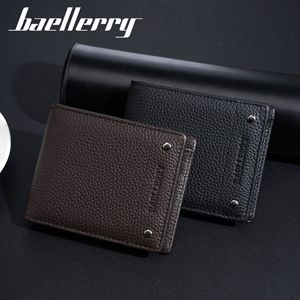 กระเป๋าสตางค์ผู้ชาย Baellerry หนังแท้ พับสองตอนอเนกประสงค์ ใช้ได้ทุกวัน - Product Image 2