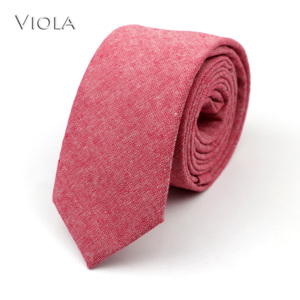 Nueva Corbata Colorida Lisa 100% Algodón de 6cm Estilo Skinny en Rosa y Azul Cielo para Vestir en Bodas, Fiestas y Esmoquin, Accesorio para Hombre, Regalo, Pajarita y Corbatín - Product Image 5