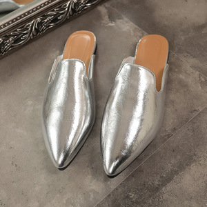 Женские туфли-балетки с острым носком, верх из искусственной кожи, трендовые, осенние, износостойкая резиновая подошва, однотонные, минималистичные, без застежек, повседневная женская обувь - Product Image 3