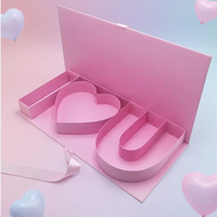 Cajas Rígidas Rectangulares de 2 cm de Grosor con Diseño de Rosas Personalizadas con la Frase 'Te Amo', para Arreglos Florales, Regalo de San Valentín, Reutilizables