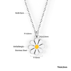 Collier pendentif Daisy Ason Jewelry, plaqué or, alliage de zinc, forme de fleur, pour femme, cadeau, bijoux tendance - Product Image 5