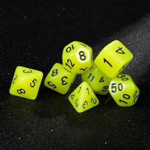Juego <span class=keywords><strong>de</strong></span> Dados Clásicos Amarillo Limón para Dungeons and Dragons, con Numeración Negra Intensa para Juegos <span class=keywords><strong>de</strong></span> Rol Pathfinder, 7 Piezas, Pro Hub Art - Product Image 3