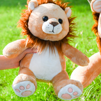Boneka Hewan Bulu Panjang Ukuran Berbeda, Boneka Maskot Olahraga Singa, Boneka Hewan Liar untuk Anak-anak, Grosir