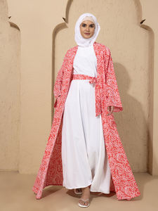 Vêtements pour femmes Vente chaude Broderie Abaya Hijab Robe musulmane Kimono Eid Manches longues Ample Arabe Dubaï Ensemble Abaya - Product Image 5