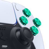 Manette de jeu métallique verte pour PS5, boutons d'action ABXY, pièces de rechange pour manette de jeu PS5, contrôleur sans fil Dualsense