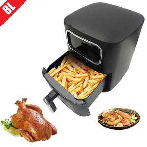 Preço de fábrica 8L 1300W Oil Free Air Fryer Forno LCD Smart Food Cooker Fritadeira Profunda Visual