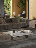 Table basse en acier inoxydable, nouvelle mode café salon or argent grande plaque de marbre carrée en pierre Table basse latérale