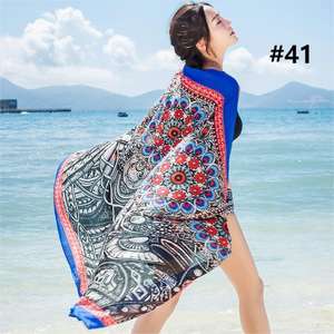 Châles d'été en viscose de grande taille 90*180cm 2024 Fabricants de longues écharpes de plage à la mode et durables avec blocage des couleurs - Product Image 5