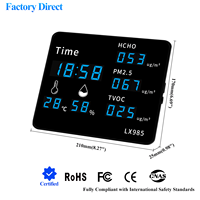 Monitor de Calidad del Aire, Detector de Humedad y Temperatura con Detección de CO2, Formaldehído/TVOC/PM2.5 para Pruebas de Aire Interior
