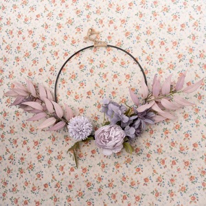 Décoration murale en forme de cerceau de fleurs artificielles Vanola, rose violette, hortensia, décoration de mariage et de maison CF01036 - Product Image 3